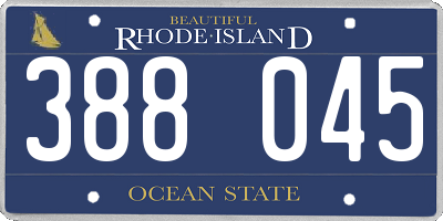 RI license plate 388045