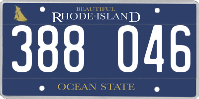 RI license plate 388046