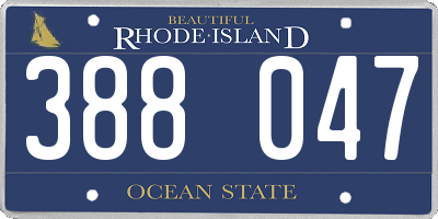 RI license plate 388047