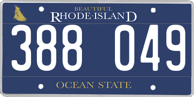 RI license plate 388049