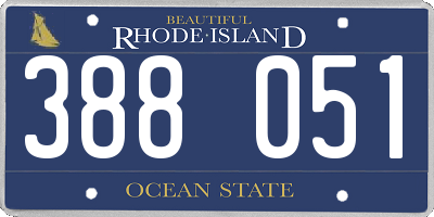 RI license plate 388051