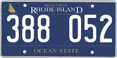 RI license plate 388052