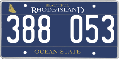 RI license plate 388053