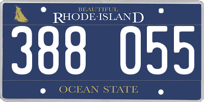 RI license plate 388055