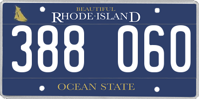 RI license plate 388060