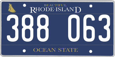 RI license plate 388063