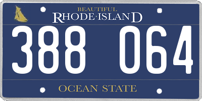 RI license plate 388064
