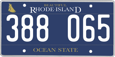 RI license plate 388065
