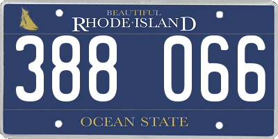 RI license plate 388066