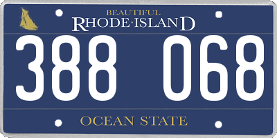 RI license plate 388068