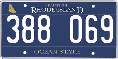 RI license plate 388069