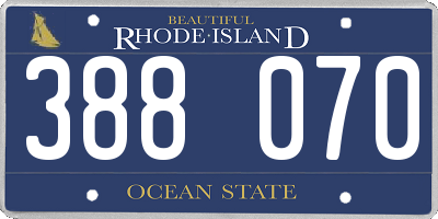 RI license plate 388070