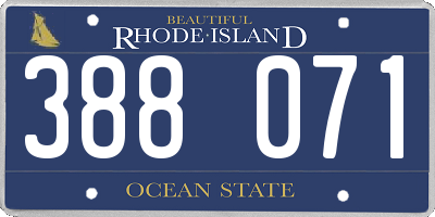 RI license plate 388071