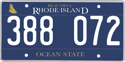 RI license plate 388072
