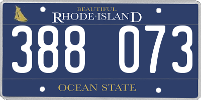 RI license plate 388073