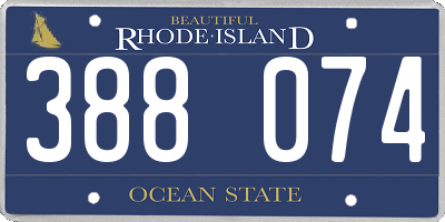 RI license plate 388074