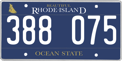 RI license plate 388075