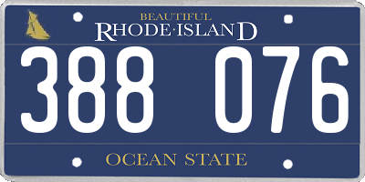 RI license plate 388076