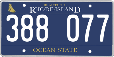 RI license plate 388077