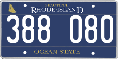RI license plate 388080