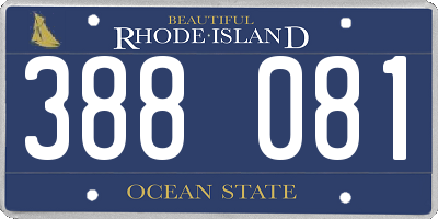 RI license plate 388081