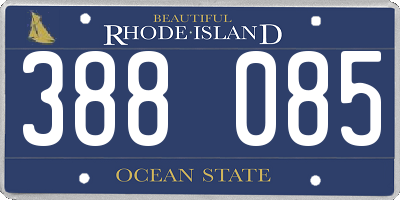 RI license plate 388085