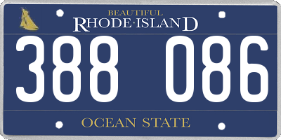 RI license plate 388086