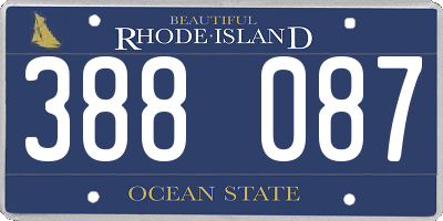 RI license plate 388087