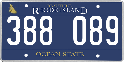 RI license plate 388089