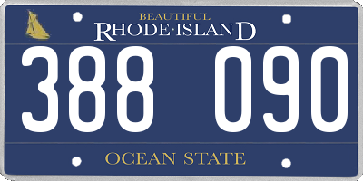 RI license plate 388090