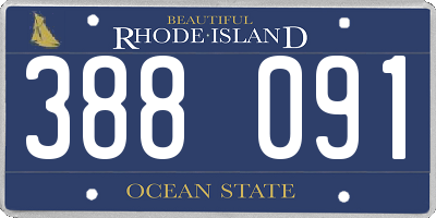 RI license plate 388091
