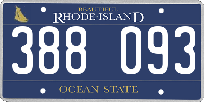 RI license plate 388093
