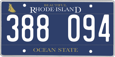 RI license plate 388094