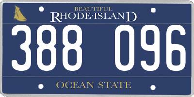 RI license plate 388096