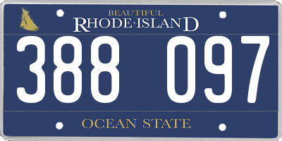RI license plate 388097