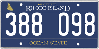 RI license plate 388098
