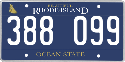 RI license plate 388099