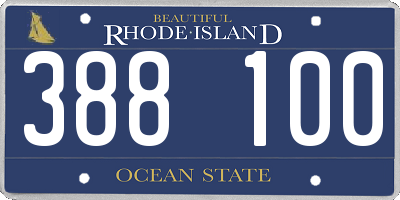 RI license plate 388100