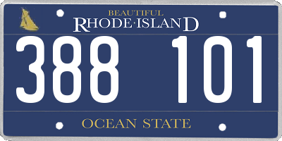 RI license plate 388101
