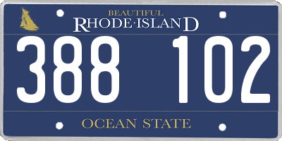 RI license plate 388102