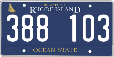 RI license plate 388103