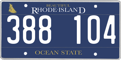 RI license plate 388104