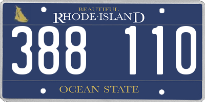 RI license plate 388110