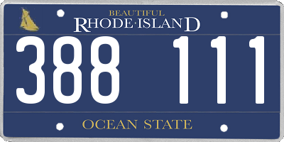 RI license plate 388111