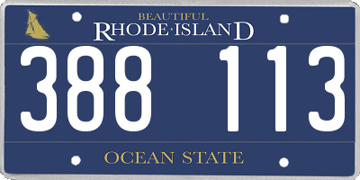 RI license plate 388113