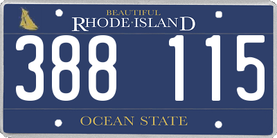 RI license plate 388115