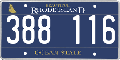 RI license plate 388116