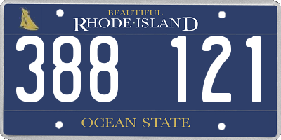RI license plate 388121