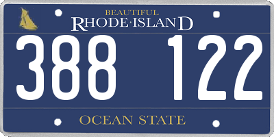RI license plate 388122