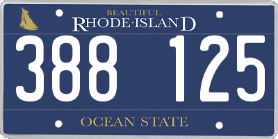 RI license plate 388125